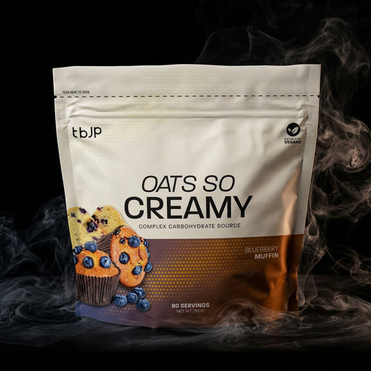 Aveia Oats So Creamy TBJP com mirtilo, embalagem de 2kg, destaque para sabor blueberry muffin e textura cremosa.
