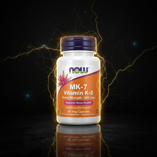 Cápsulas de vitamina K-2 MK-7 300mcg da NOW, suplemento em frasco com 60 unidades, para saúde óssea e cardiovascular