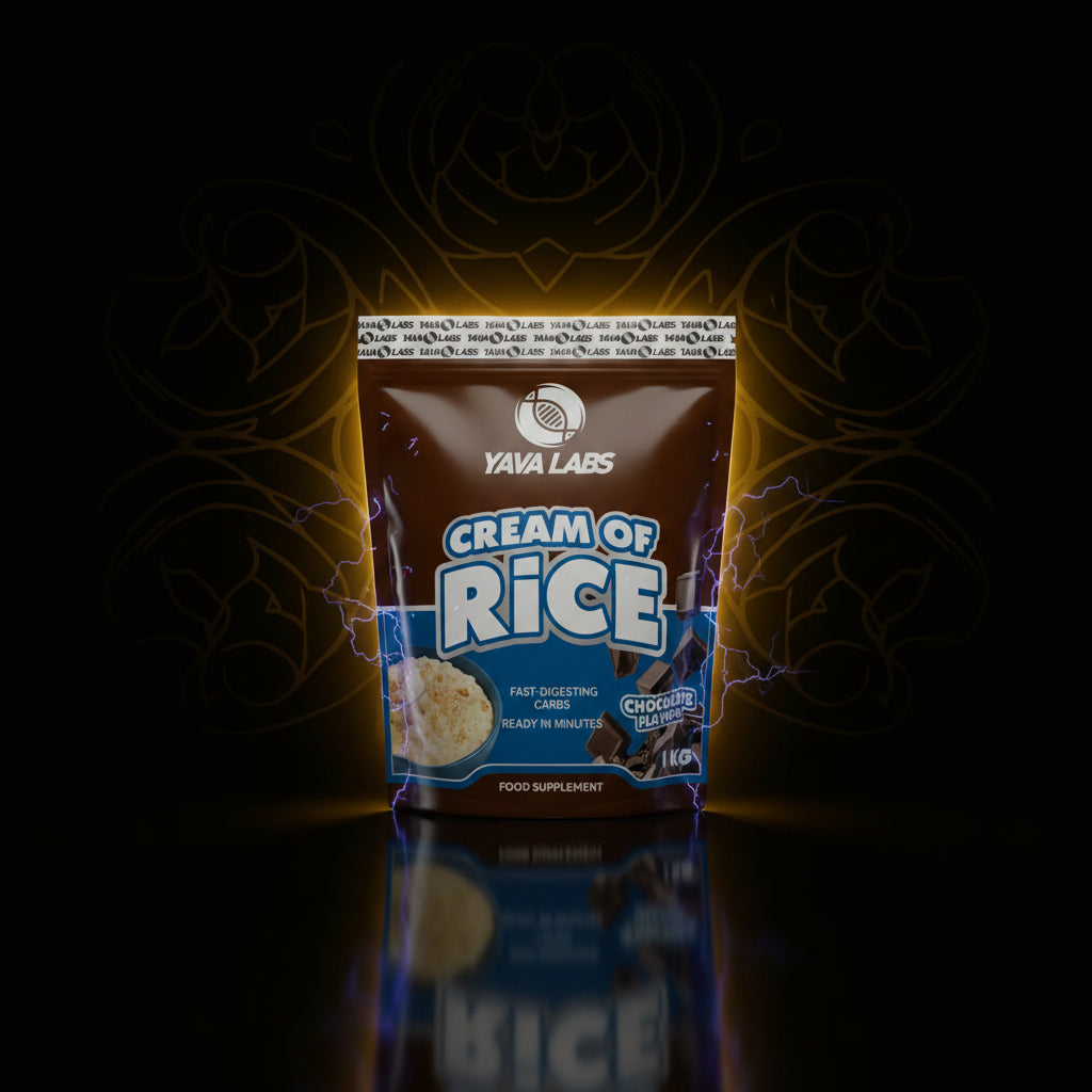 Creme de arroz Yava Labs, embalagem de 1kg, com textura cremosa e ingredientes naturais, ideal para alimentação saudável.