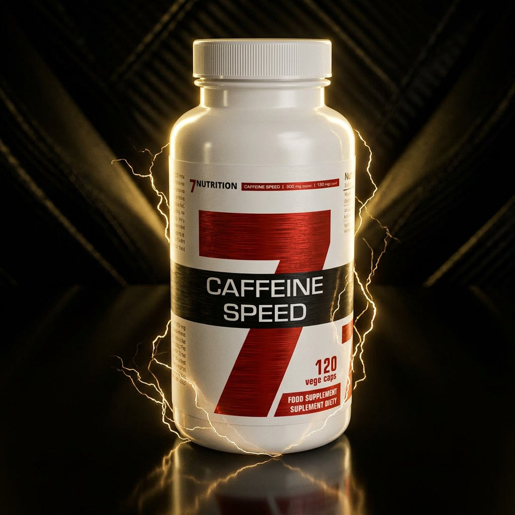 Cápsulas de cafeína 7Nutrition Caffeine Speed da VinnyPowerNutrition, frasco com 120 cápsulas