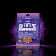 Gomas de creatina da Applied Nutrition, suplemento esportivo com seis unidades em embalagem colorida e sabor agradável