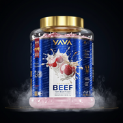 Proteína de carne bovina Premium YAVA Labs 2 kg em embalagem preta e vermelha