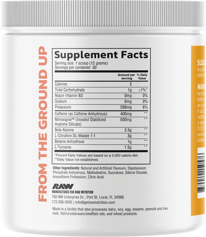 RAW Pre Extreme - 360 g - VinnyPowerNutrition