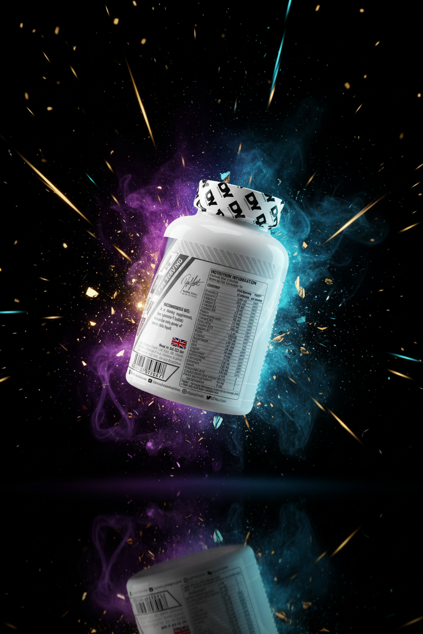 Complexo multivitamínico DY Nutrition Dorian Yates com 60 comprimidos, suplemento de vitaminas e minerais para a saúde.