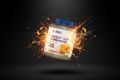 Imagem de Beef-XP da Applied Nutrition, pacote de 1,8 kg de suplemento de proteína de carne bovina.