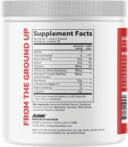 RAW Pre Extreme - 360 g - VinnyPowerNutrition