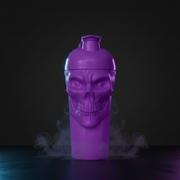 Coador de proteína JNX Sports The Curse Skull Shaker 700ml com design de caveira e tampa de rosca, ideal para shakes de proteína.