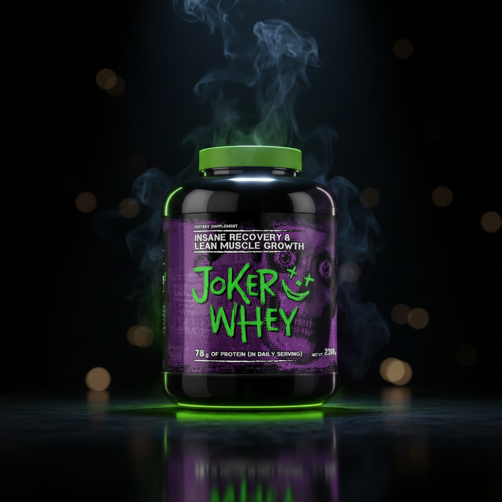 Proteína Joker Whey 2,3kg em pó, suplemento de alta qualidade para ganho de massa muscular, em embalagem com scoop incluso.