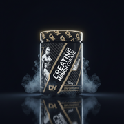 Creatina Dorian Yates Nutrition em pó, embalagem branca com rótulo azul, ideal para suplementação de força e desempenho esportivo