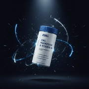 Cápsulas de zinco, magnésio e vitamina B6 da Applied Nutrition, embalagem com 90 cápsulas em pote branco.