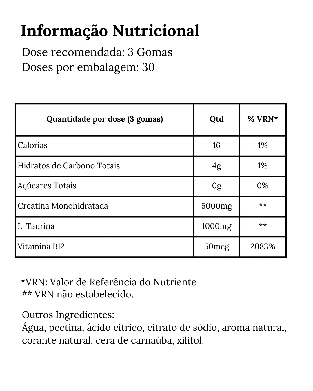 Gomas de Creatina - VinnyPowerNutrition