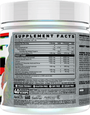 Ghost Pump GHOST, suplemento pré-treino em pó com 40 serviços, embalagem preta.