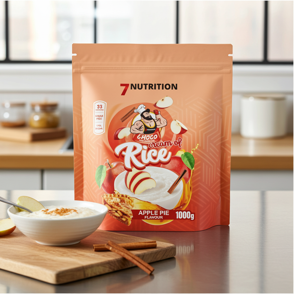 Creme de arroz 7 Nutrition 1kg em embalagem, produto para alimentação saudável, com textura cremosa e nutritiva.