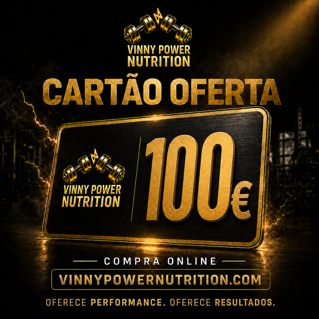 Cartão-presente VPN VinnyPowerNutrition com código de acesso para proteção online e privacidade digital.