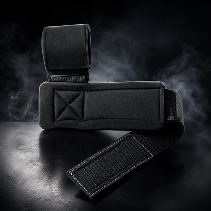 Ganchos de levantamento de peso Gorilla Wear, resistentes, com alças acolchoadas para suporte durante treinos de musculação.