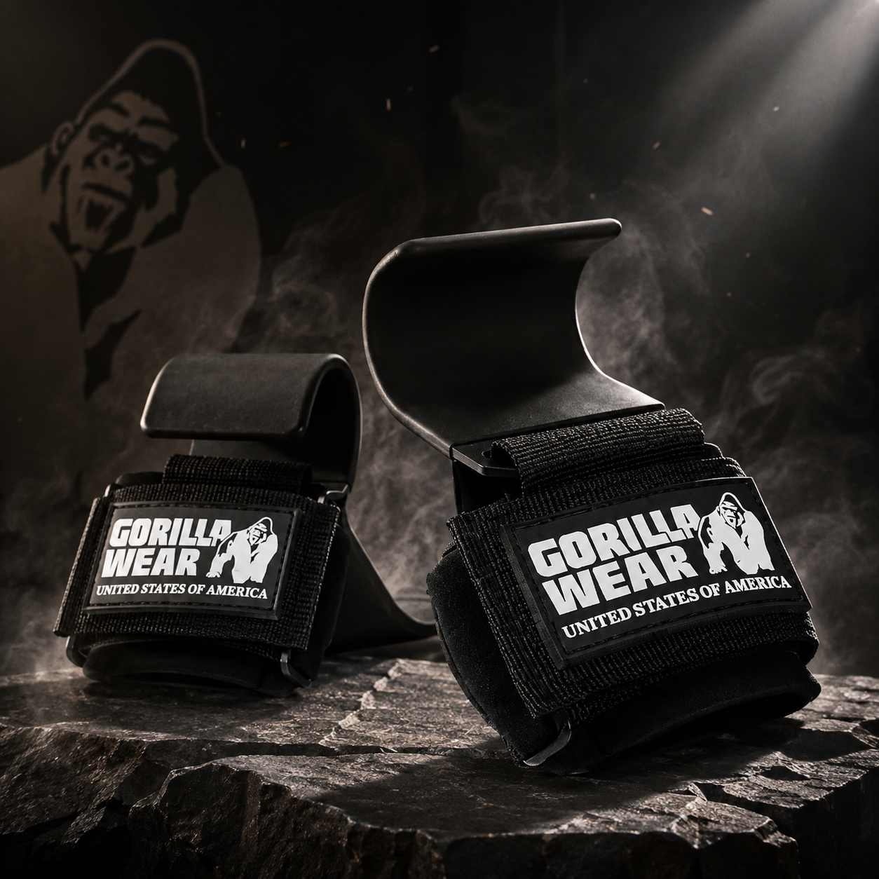 Gorros de levantamento de peso Gorilla Wear com alças acolchoadas para suporte e proteção durante exercícios de musculação.