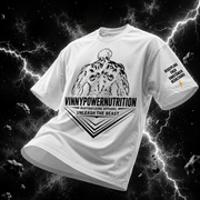 Camiseta oversized VinnyPowerNutrition com estampa “Unleash The Beast” na frente