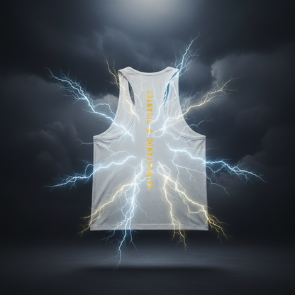 VinnyPowerNutrition Regata VinnyPowerNutrition workout tank top in black, featuring breathable fabric and athletic fit.