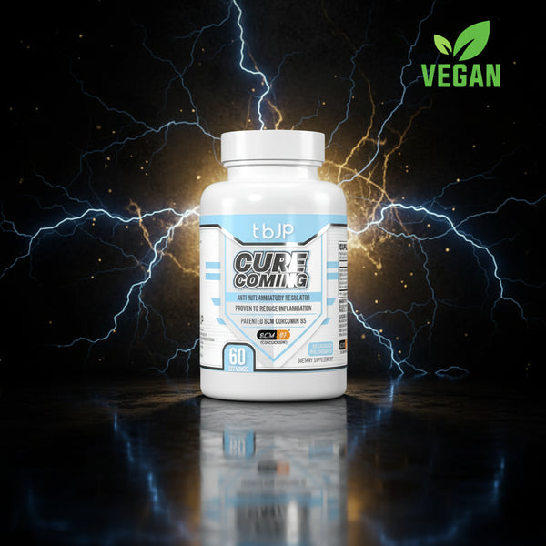 Imagem de capa para o produto Cure-Coming da marca TBJP, com design moderno e elementos visuais relacionados ao bem-estar.