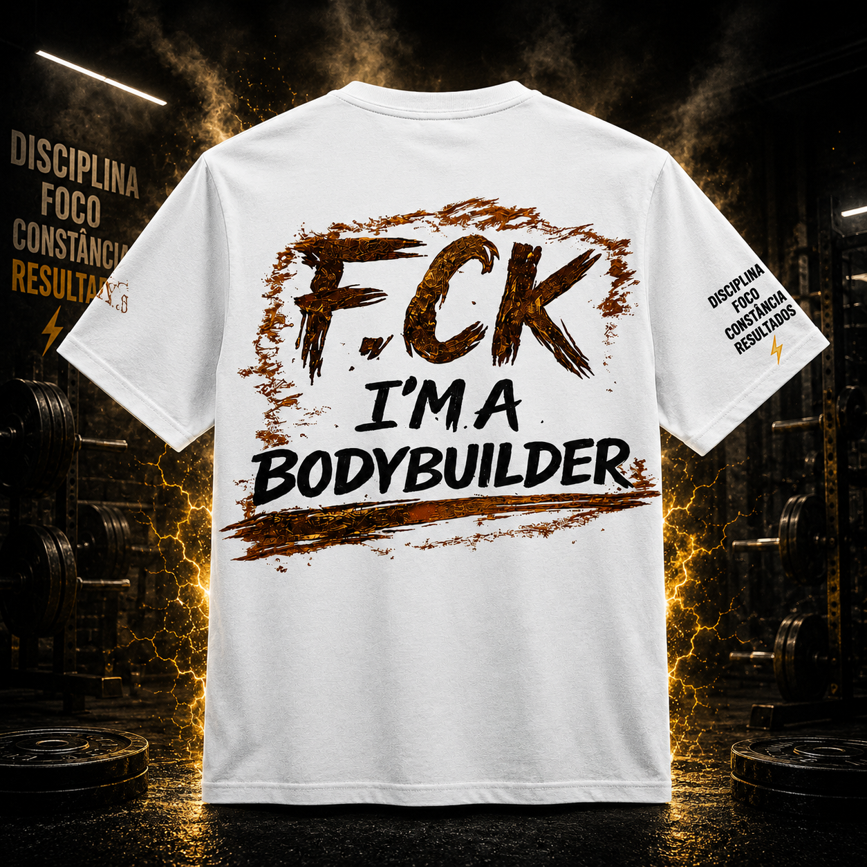 Camisa oversized VinnyPowerNutrition "I'm a Bodybuilder", estilo casual com estampa destacada, confortável e moderna.
