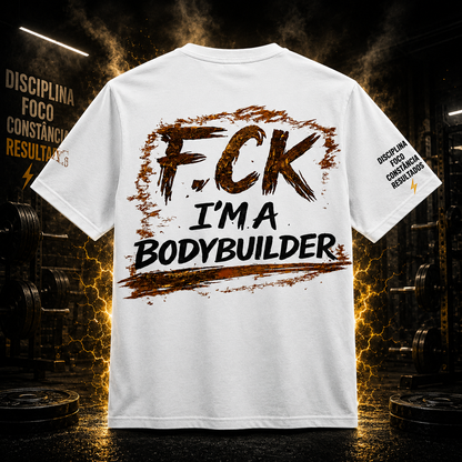 Camisa oversized VinnyPowerNutrition "I'm a Bodybuilder", estilo casual com estampa destacada, confortável e moderna.