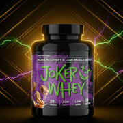 Whey protein Joker 2,3 kg sabor caramelo e biscoito em embalagem preta e amarela