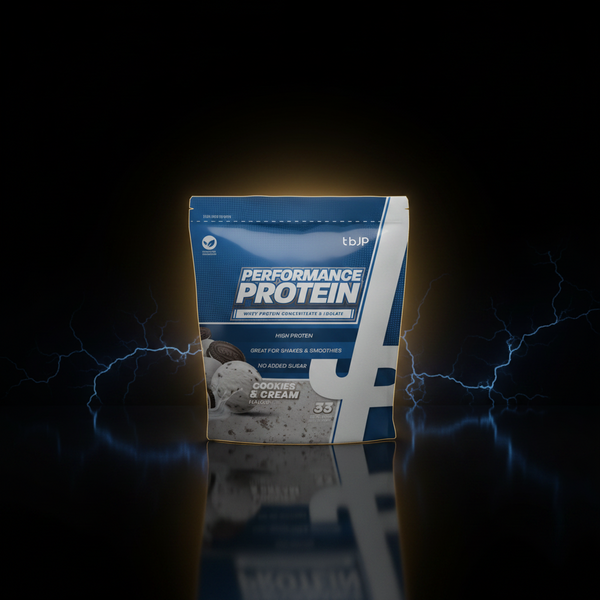 Proteína Performance TBJP de 1kg com sabor Cookies Cream, whey concentrada e isolada, embalagem de pó de proteína para musculação