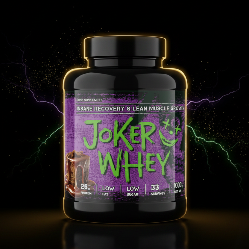 Embalagem de suplemento alimentar Joker Whey 2,3 kg da marca Joker