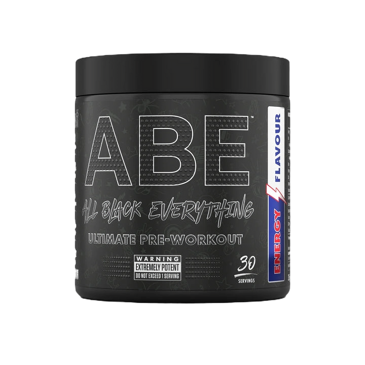 Pre-workout Applied Nutrition ABE Ultimate com sabor de melancia, embalagem de 375g, em embalagem preta.