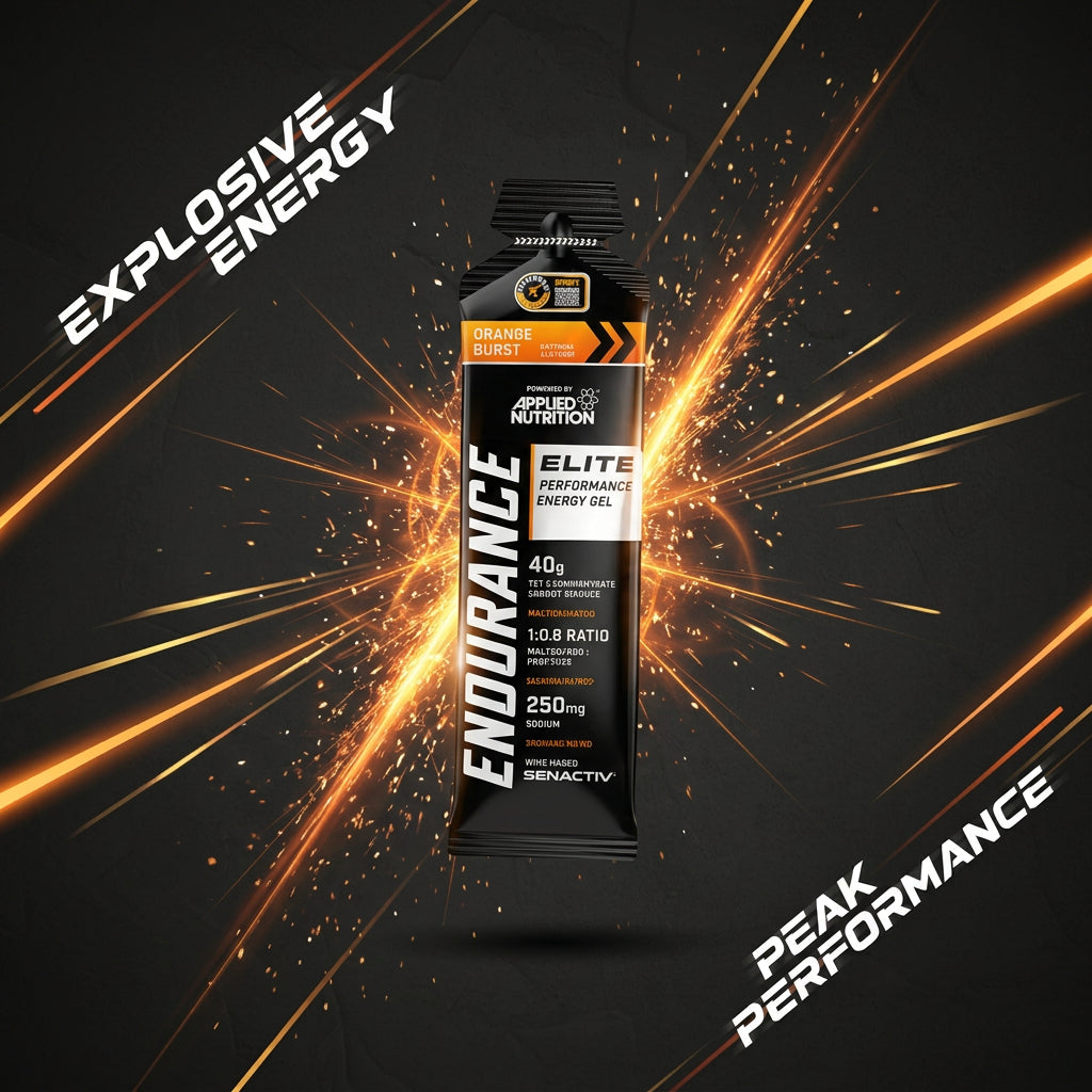 Gel de energia Applied Nutrition Elite Performance Energy Gel 40g, embalagem com gel esportivo para performance.