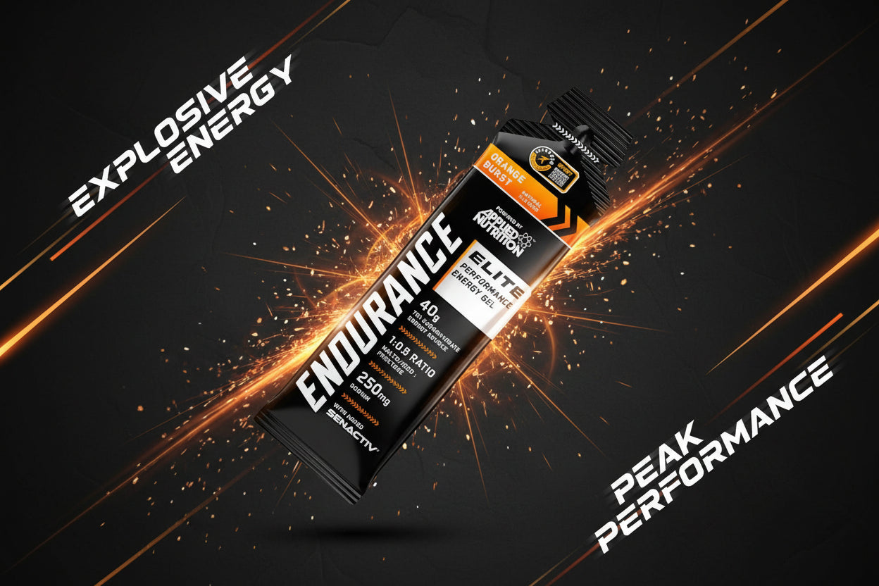 Geleia energética Elite Performance Energy Gel de 40g da Applied Nutrition, embalagem aberta mostrando a textura do produto