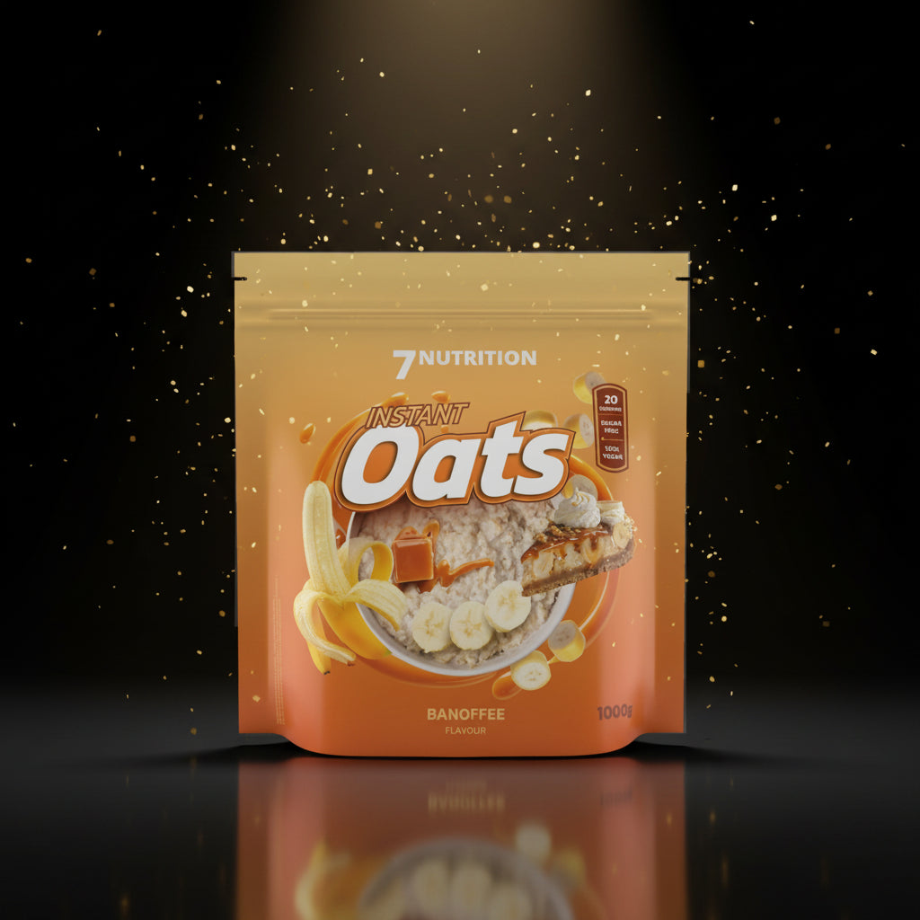 Aveia instant 1kg da 7 Nutrition, embalagem com aveias em flocos visíveis, ideal para café da manhã saudável.