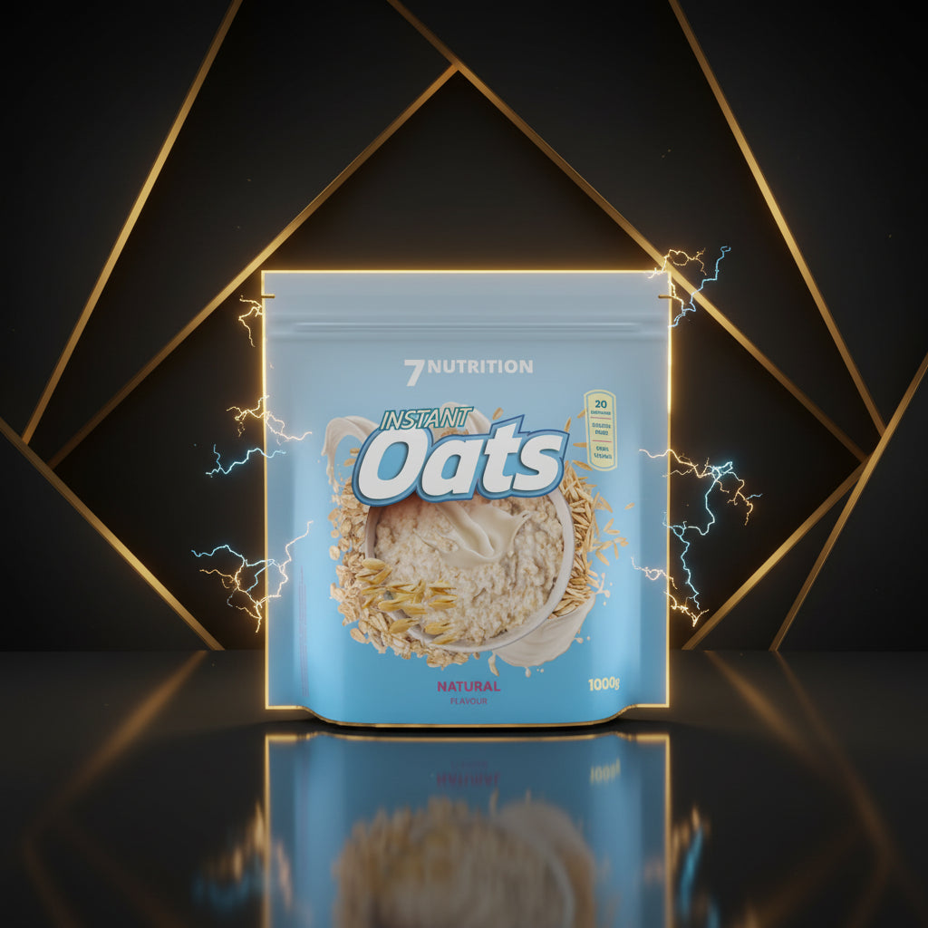 Aveia instant 1kg da 7 Nutrition, pacote com aveia em flocos visível, ideal para café da manhã saudável.
