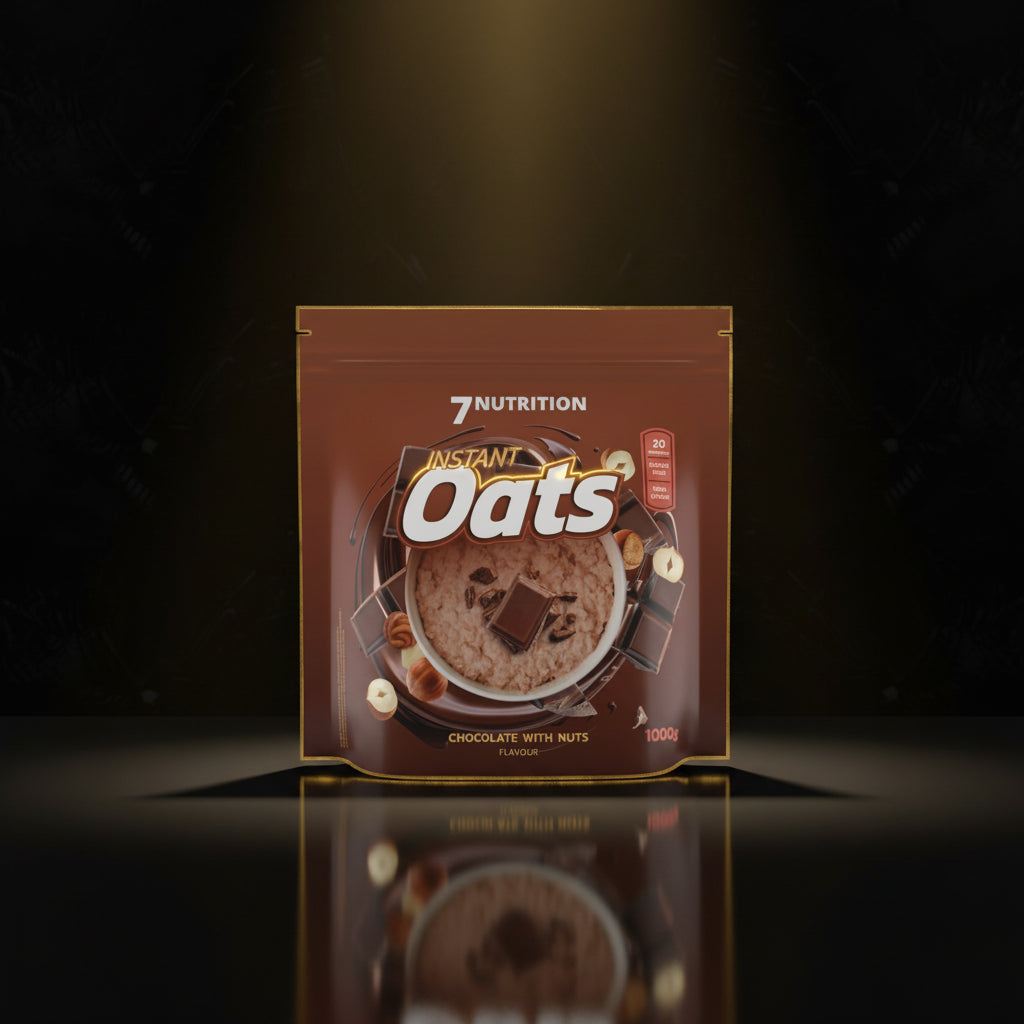 Aveia instant 1kg da 7 Nutrition, embalagem com aveias em flocos visíveis, ideal para café da manhã saudável.