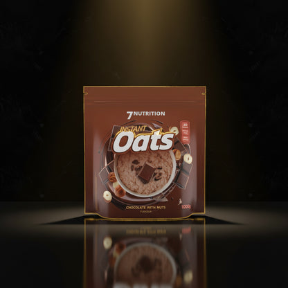 Aveia instant 1kg da 7 Nutrition, embalagem com aveias em flocos visíveis, ideal para café da manhã saudável.