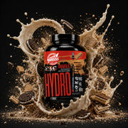 Pote de 1,8kg de proteína de soro hidrolisada Hydro da marca Marvellous com biscoitos de cachorro-hidro.