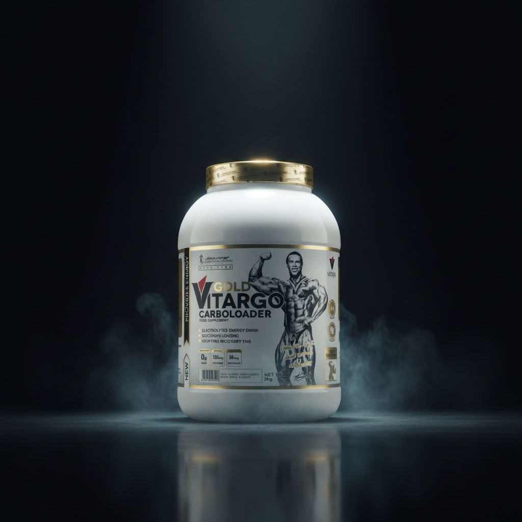 Pote de 3 kg de Kevin Levrone Gold Vitargo Carboloader com sabor limão e maracujá, suplemento de carboidratos para atletas.