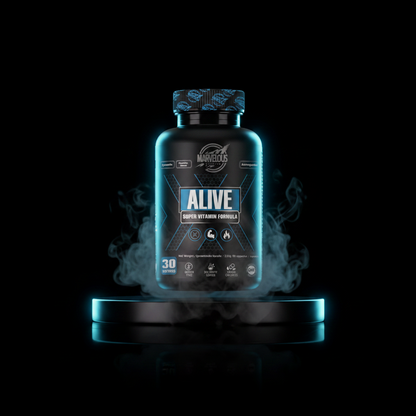 Imagem de um produto ALIVE da marca Marvellous, com embalagem moderna e detalhes do produto visíveis.