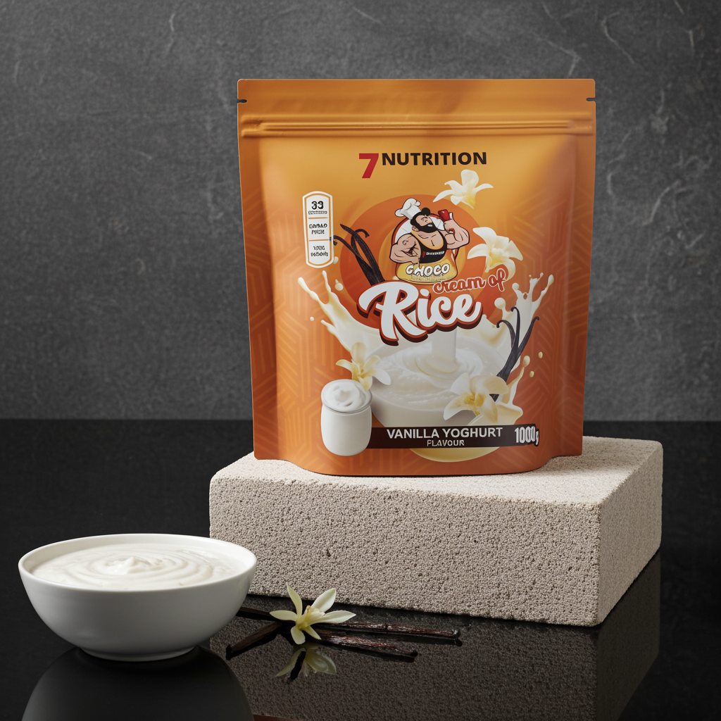 Creme de arroz 7 Nutrition, embalagem de 1kg, textura cremosa e branca, ideal para alimentação nutritiva e saudável
