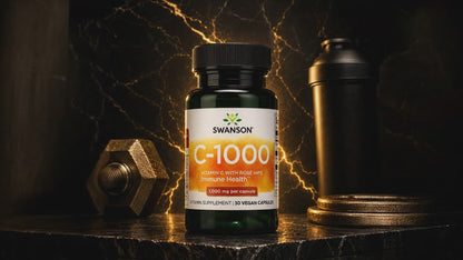 Swanson Vitamin C 1000 mg + Rose Hips – 30 Caps