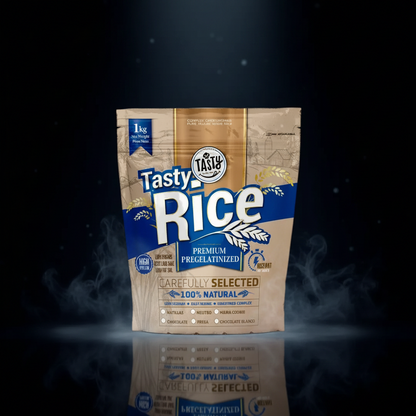 Creme de arroz Pro Cell de 1kg, embalagem com cookies na frente, textura cremosa visível na imagem.