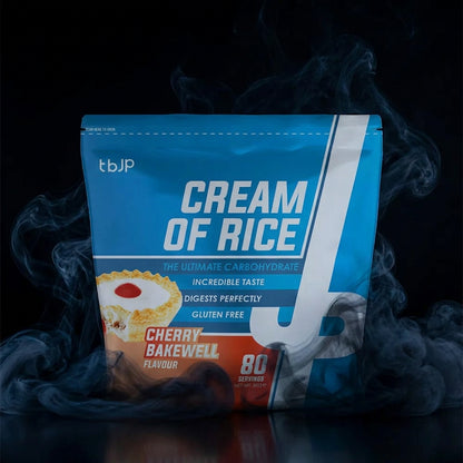 Creme de arroz TBJP sabor cereja Bakewell em embalagem de 2 kg, produto de alimentação saudável e nutritiva.