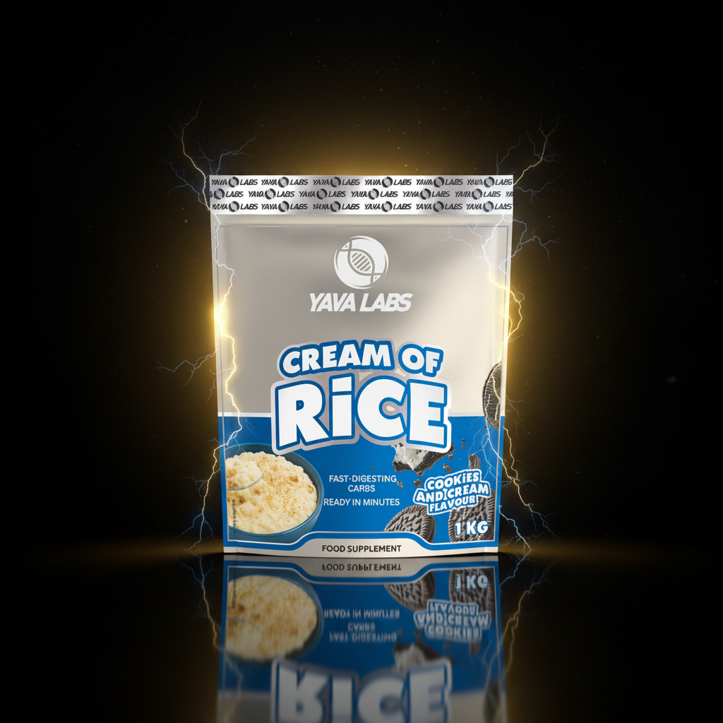 Creme de arroz Yava Labs de 1kg, embalagem com o produto visível, ideal para preparo de refeições saudáveis e nutritivas.