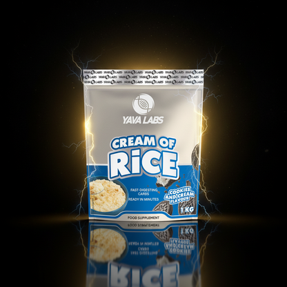 Creme de arroz Yava Labs de 1kg, embalagem com o produto visível, ideal para preparo de refeições saudáveis e nutritivas.